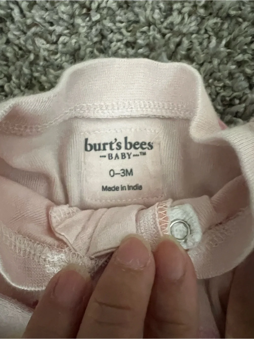 Burt's Bees Pink and White Baby One-Piece Pajamas - Moon & Animal Print